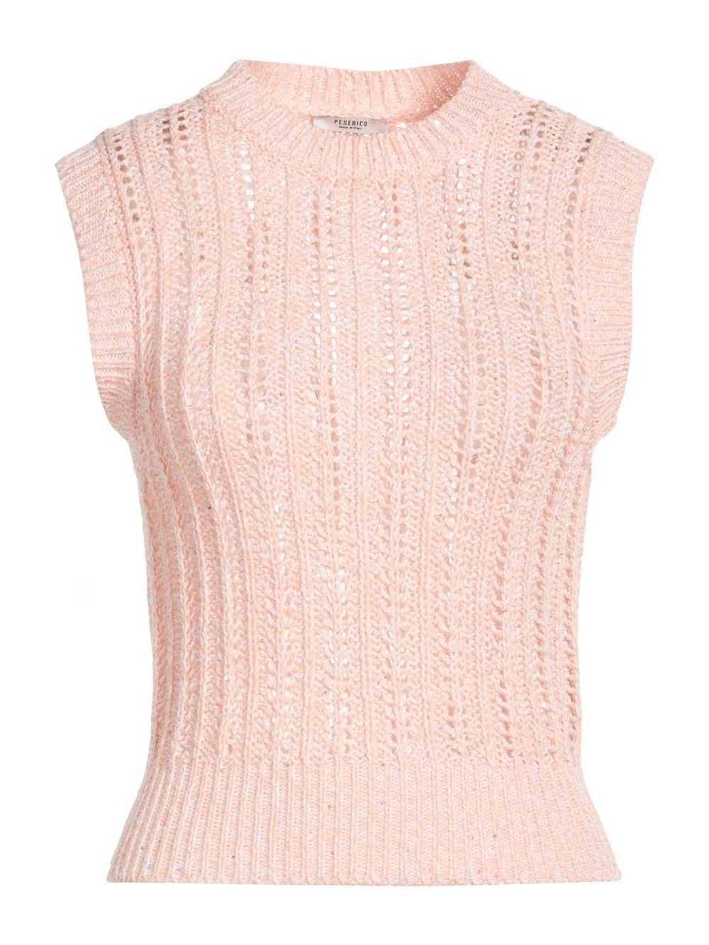 Peserico Openwork with sequin Knit Sleeveless Top